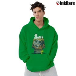 Men’s Boy Family Fun Peanuts Snoopy Tropical Graphic Pullover Hoodie in irish green | Cozy, Durable, Modern Fit