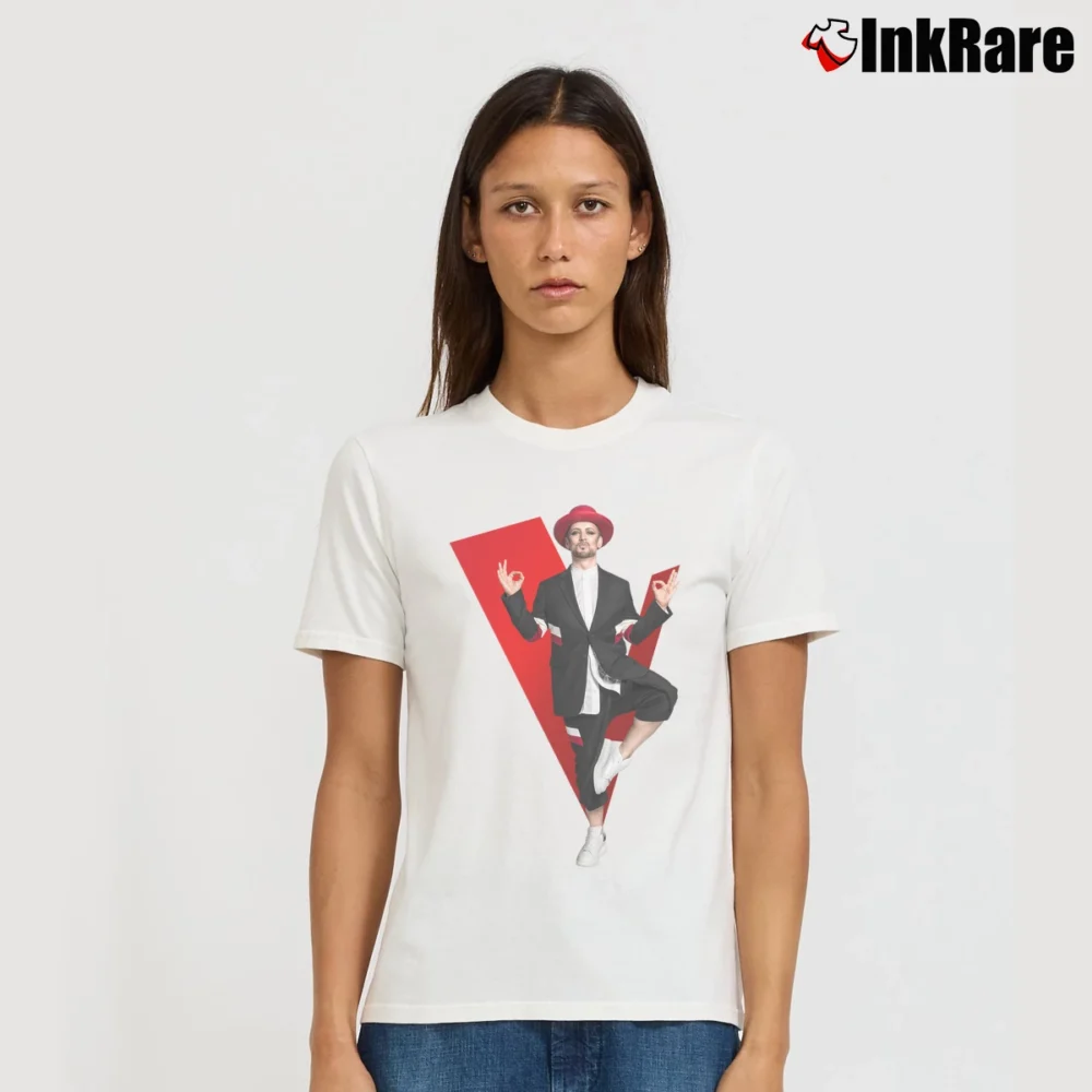 Women’s Boy George Music Graphic Signature T-Shirt in white | Soft, Flattering Fit