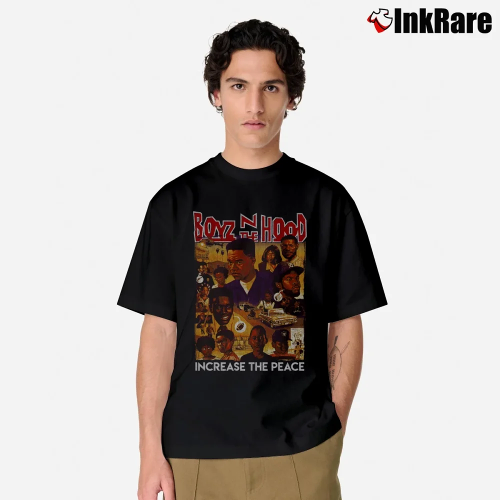 Men’s Boyz N The Hood Increase The Peace Classic T-Shirt in black | Soft, Breathable Everyday Wear