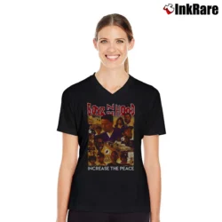 Women’s Boyz N The Hood Increase The Peace V-Neck Tee in black | Chic Neckline, Soft Texture