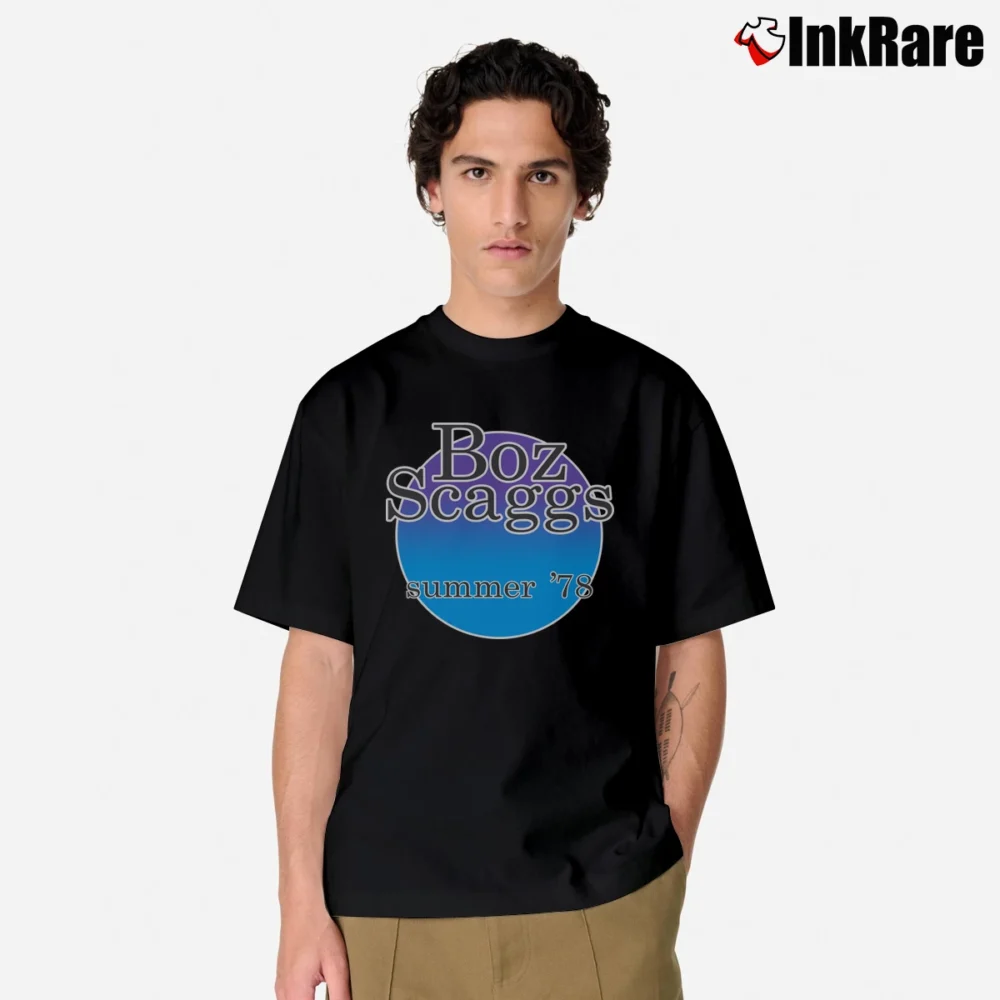 Men’s Boz Scaggs Blue 1978 Retro Classic T-Shirt in black | Soft, Breathable Everyday Wear