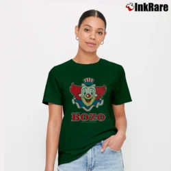 Women’s Bozo The Clown 1999 Promo Graphic Signature T-Shirt in forest green | Soft, Flattering Fit