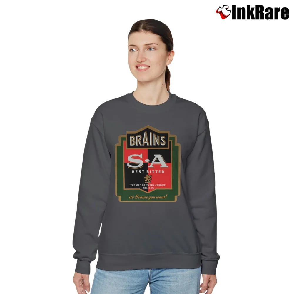 Women’s Brains Beer Sa Best Bitter Cardiff Relaxed Sweatshirt in charcoal | Soft, Laid-Back Vibe