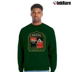 Men’s Brains Beer Sa Best Bitter Cardiff Crewneck Sweatshirt in forest green | Cozy Fabric, Clean Style