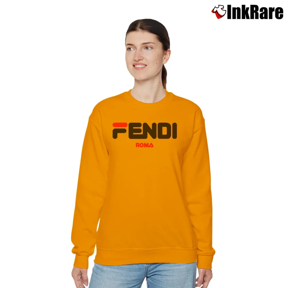 Women’s Brand Inspired Fashion Mickey Mouse Relaxed Sweatshirt in orange | Soft, Laid-Back Vibe