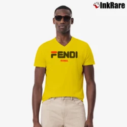 Men’s Brand Inspired Fashion Mickey Mouse V-Neck Tee in yellow | Sharp, Breathable, Everyday Staple