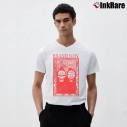 Men’s Brand New Reapers Band Graphic V-Neck Tee in white | Sharp, Breathable, Everyday Staple