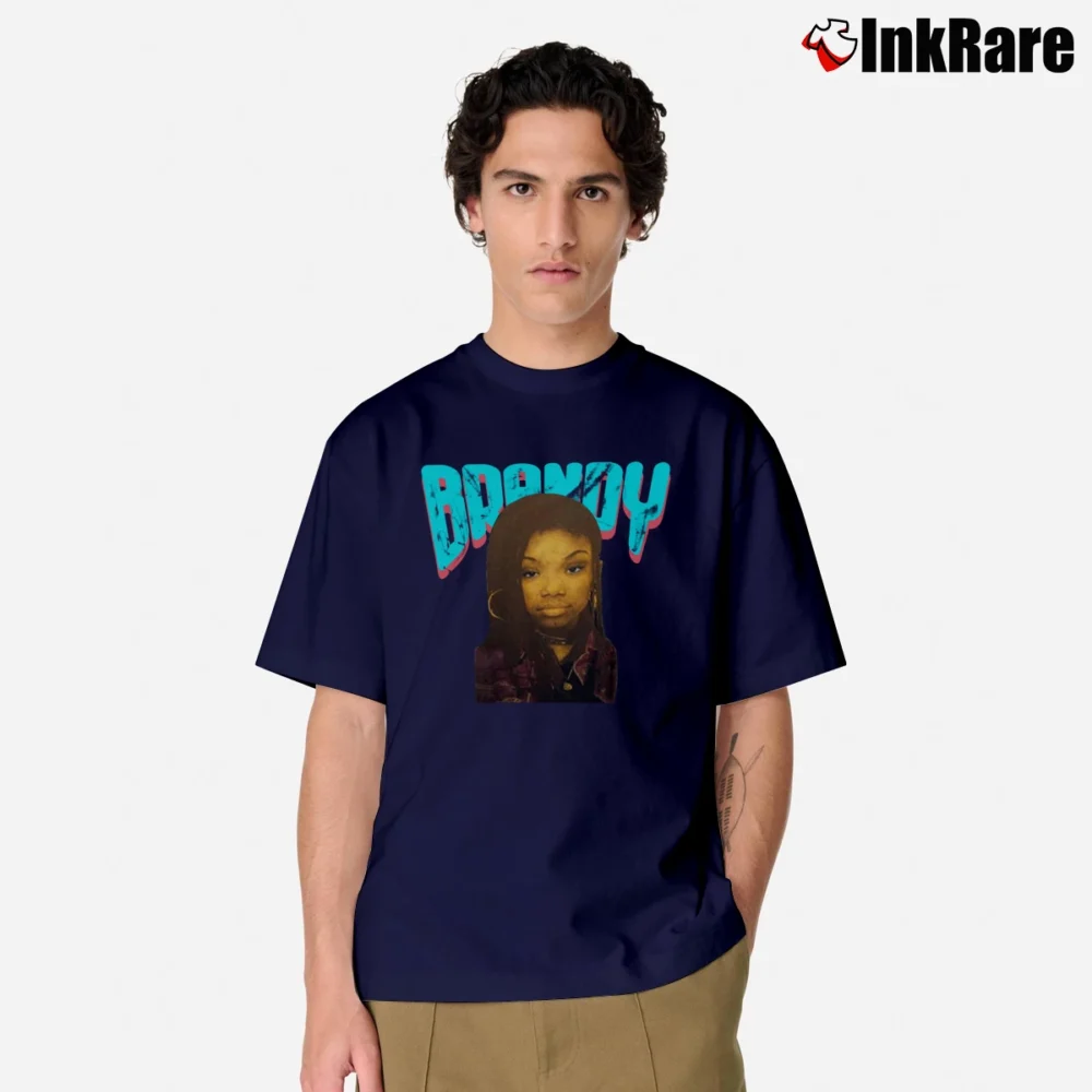 Men’s Brandy 1994 Moesha Bootleg Concert R&b Classic T-Shirt in navy | Soft, Breathable Everyday Wear