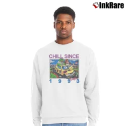 Men’s Brandy Melville Chill Since 1993 Crewneck Sweatshirt in white | Cozy Fabric, Clean Style
