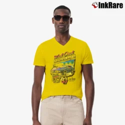 Men’s Brandy Melville West Coast Graphic V-Neck Tee in yellow | Sharp, Breathable, Everyday Staple
