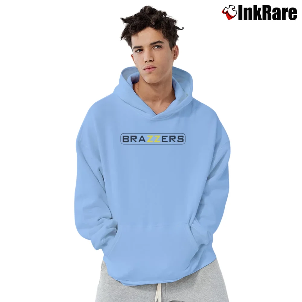 Men’s Brazzers Parody Funny Meme Pullover Hoodie in light blue | Cozy, Durable, Modern Fit