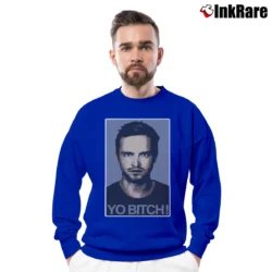 Men’s Breaking Bad Jesse Pinkman Graphic Crewneck Sweatshirt in royal blue | Cozy Fabric, Clean Style
