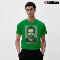 Men’s Breaking Bad Jesse Pinkman Graphic V-Neck Tee in irish green | Sharp, Breathable, Everyday Staple