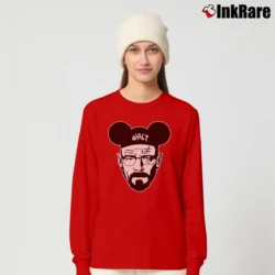 Women’s Breaking Bad Walt Disney Cartoon Graphic Long-Sleeve Top in red | Sleek, Versatile, All-Season