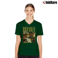 Women’s Brendan Fraser Bootleg Vintage V-Neck Tee in forest green | Chic Neckline, Soft Texture