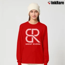 Women’s Brent Rivera Logo Birthday Gift Long-Sleeve Top in red | Sleek, Versatile, All-Season