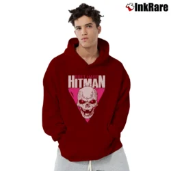 Men’s Bret Hart Hitman Skull Pullover Hoodie in maroon | Cozy, Durable, Modern Fit