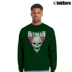 Men’s Bret Hart Hitman Skull Crewneck Sweatshirt in forest green | Cozy Fabric, Clean Style