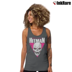 Women’s Bret Hart Hitman Skull Tank Top in charcoal | Lightweight, Movement-Friendly