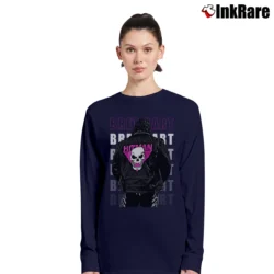 Women’s bret hart hitman wrestling for Classic WWE Fans Long-Sleeve Top in navy | Sleek, Versatile, All-Season