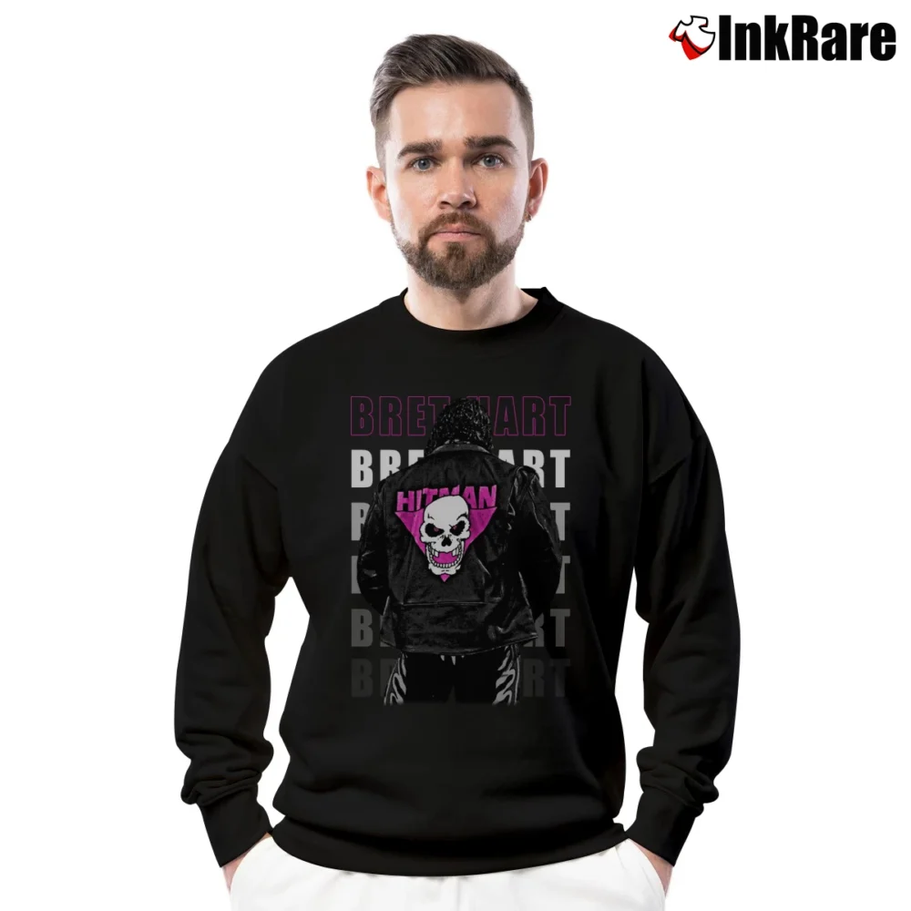 Men’s bret hart hitman wrestling for Classic WWE Fans Crewneck Sweatshirt in black | Cozy Fabric, Clean Style