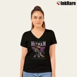 Women’s bret hitman hart excellence of execution for Wrestling Fans V-Neck Tee in black | Chic Neckline, Soft Texture