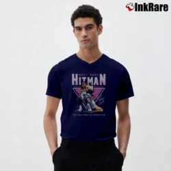 Men’s bret hitman hart excellence of execution for Wrestling Fans V-Neck Tee in navy | Sharp, Breathable, Everyday Staple