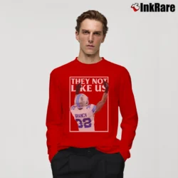 Men’s Brian Branch Flipping The Bird Long-Sleeve Shirt in red | Sleek, Lightweight, Year-Round Wear