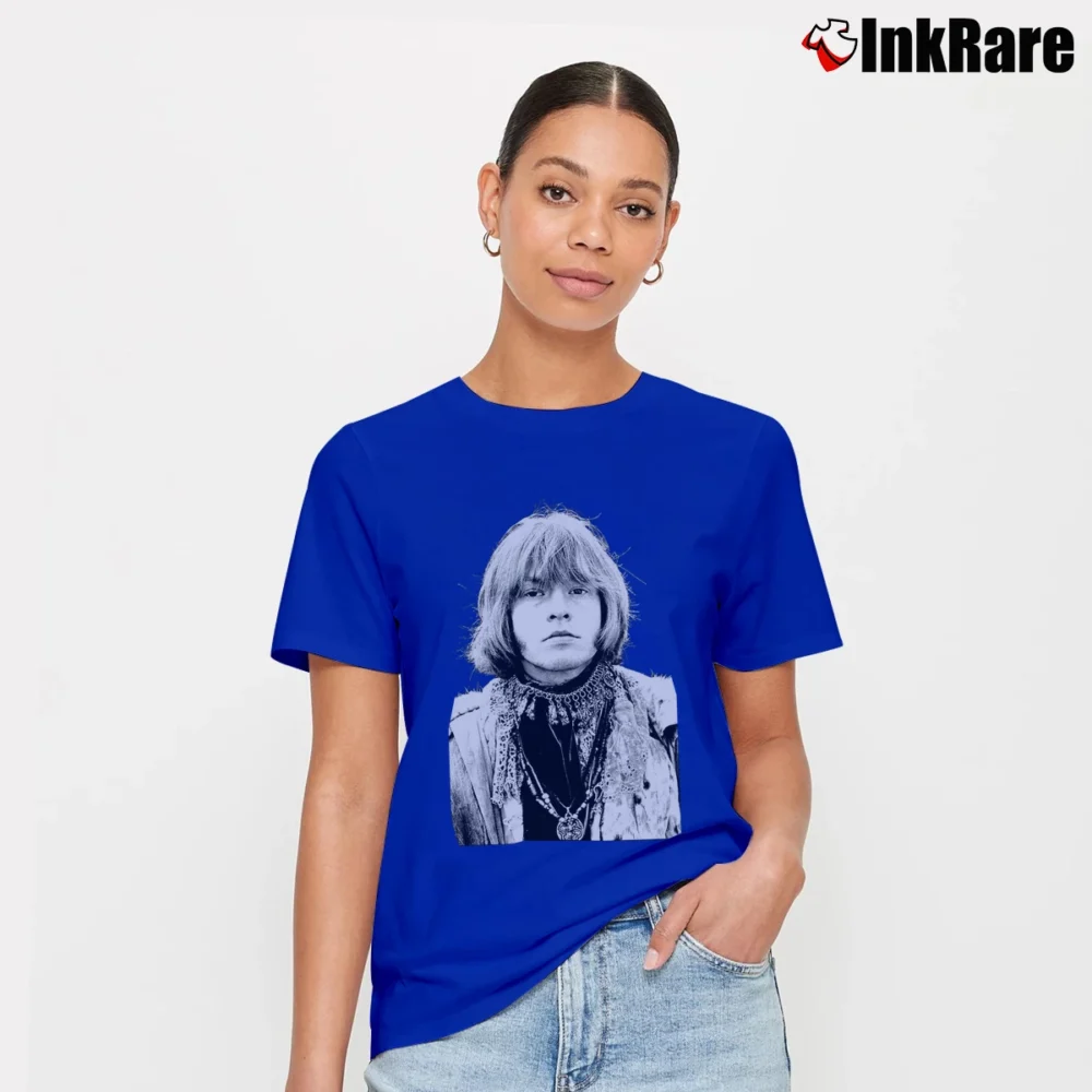Women’s Brian Jones Rolling Stones Signature T-Shirt in royal blue | Soft, Flattering Fit