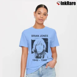 Women’s Brian Jones The Rolling Stones 1942 1969 for Music Fans Signature T-Shirt in light blue | Soft, Flattering Fit