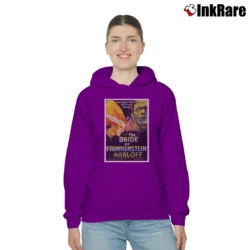 Women’s Bride Of Frankenstein 1935 Poster Cozy Hoodie in purple | Warm, Structured, Stylish