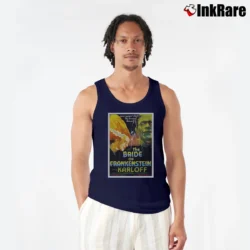 Men’s Bride Of Frankenstein 1935 Poster Tank Top in navy | Breathable, Active-Friendly Design