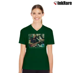 Women’s Bridges Of Sighs Robin Trower V-Neck Tee in forest green | Chic Neckline, Soft Texture