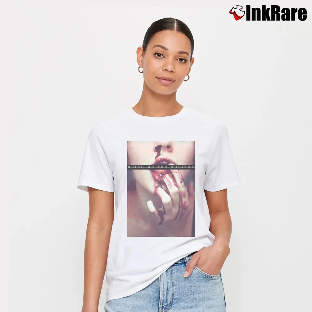 Women’s Bring Me The Horizon Blood Lust Band Signature T-Shirt in white | Soft, Flattering Fit
