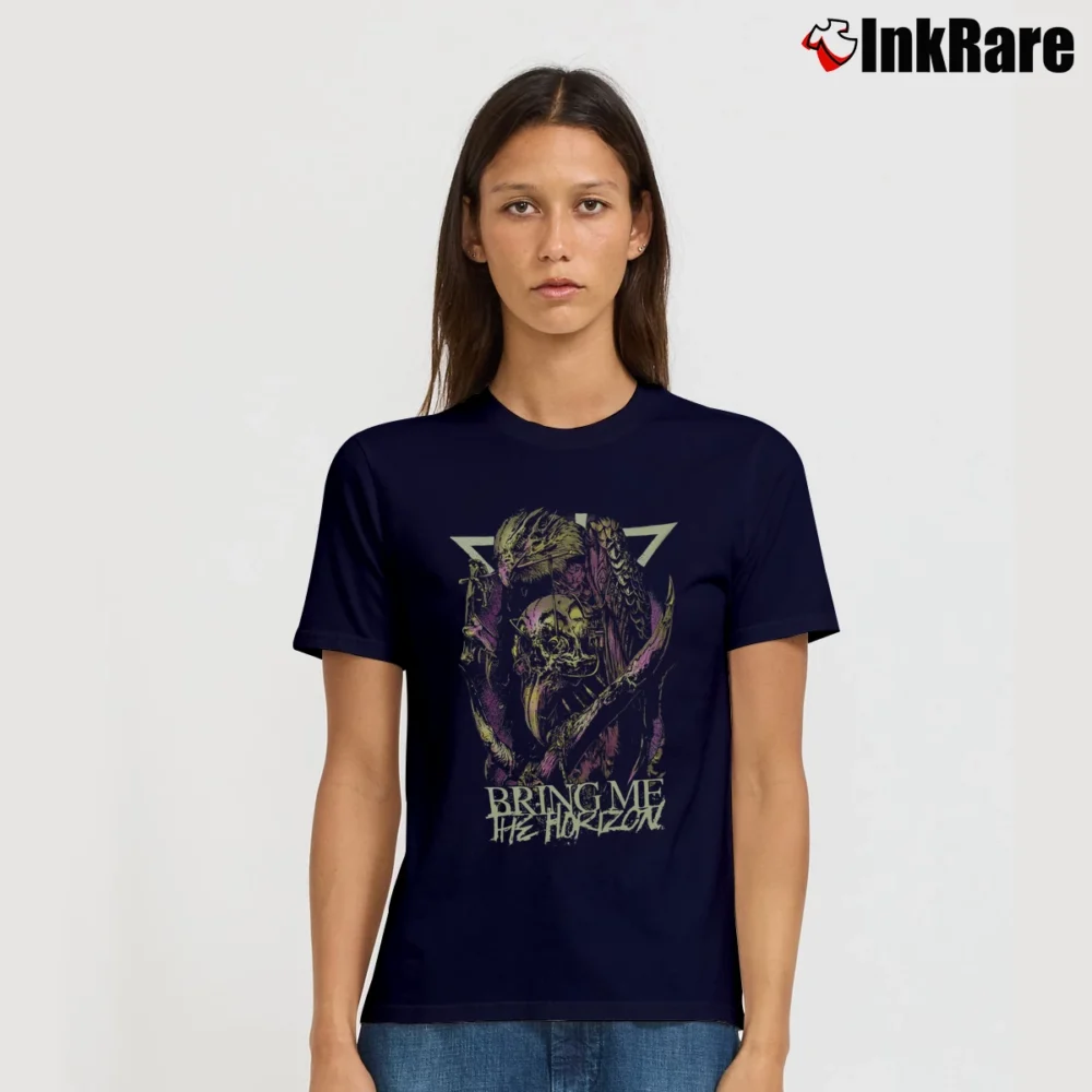 Women’s Bring Me The Horizon Eagle Soft Signature T-Shirt in navy | Soft, Flattering Fit