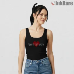 Bring Me The Horizon Pixel Heart Shirt on black tank top for women graphic tee