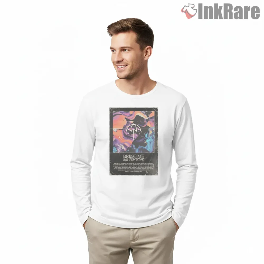 Bring Me The Horizon Psychedelic Poster Shirt on white long sleeve shirt for men graphic tee