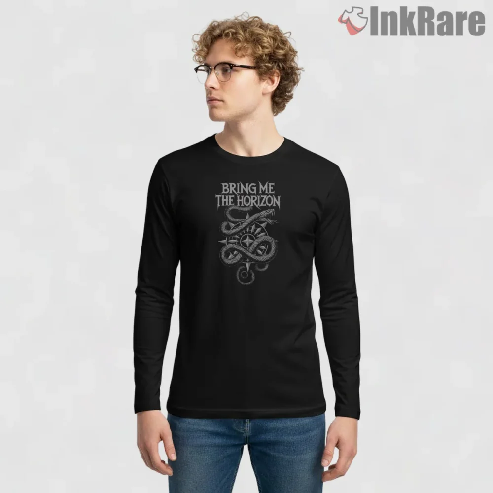 Bring Me The Horizon Serpent Sigil Shirt on black long sleeve shirt for men graphic tee