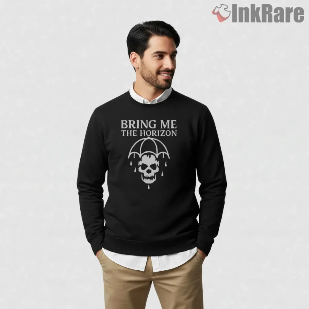 Bring Me The Horizon Umbrella Skull Shirt on graphic shirt for men graphic tee