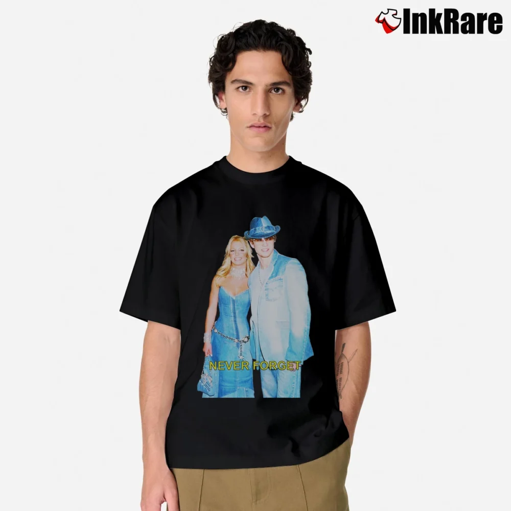 Men’s Britney X Justin Denim Never Forget Classic T-Shirt in black | Soft, Breathable Everyday Wear