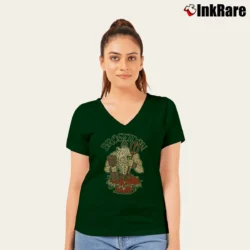 Women’s Bro Science Broseidon V-Neck Tee in forest green | Chic Neckline, Soft Texture