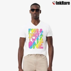 Men’s Broad City Countdown Intro Graphic V-Neck Tee in white | Sharp, Breathable, Everyday Staple