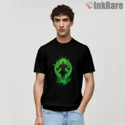 Broly Legendary Green Aura Power Shirt on black short sleeve shirt for men graphic tee