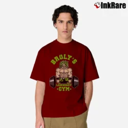 Men’s Broly Legendary Gym Workout Dragon Ball Classic T-Shirt in maroon | Soft, Breathable Everyday Wear