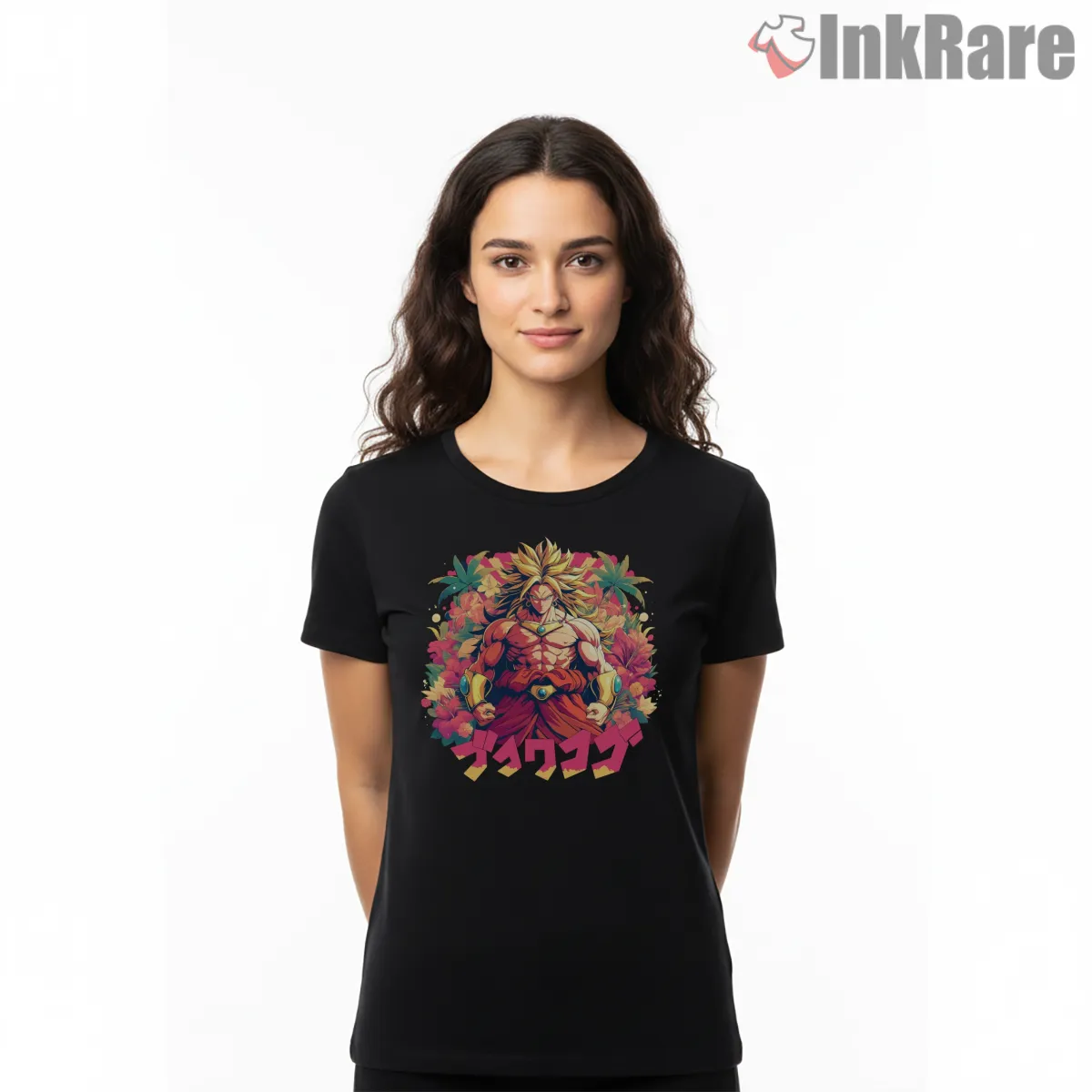 Broly Legendary Saiyan Kanji Burst Short Sleeve Black Broly Legendary Saiyan Kanji Burst Shirt on black short sleeve shirt for women graphic tee