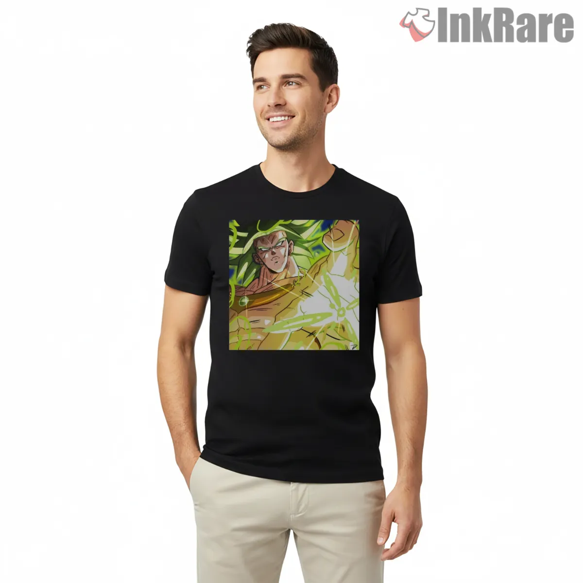 Broly Legendary Super Saiyan Power Surge Short Sleeve Black Broly Legendary Super Saiyan Power Surge Shirt on black short sleeve shirt for men graphic tee