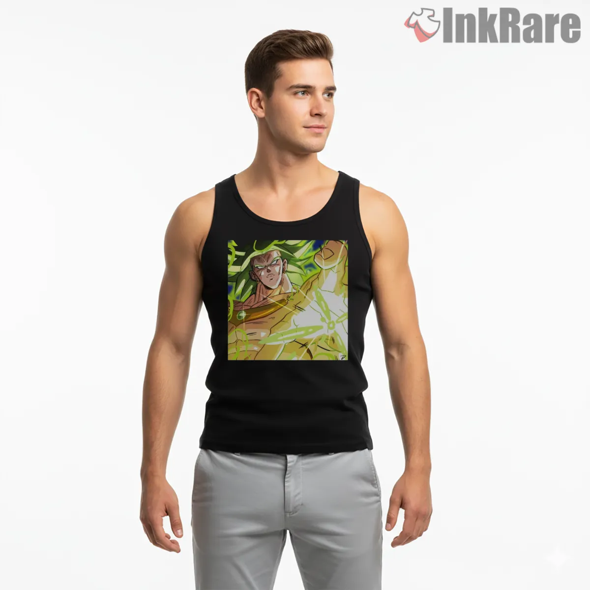 Broly Legendary Super Saiyan Power Surge Tank Top Black Broly Legendary Super Saiyan Power Surge Shirt on black tank top for men graphic tee