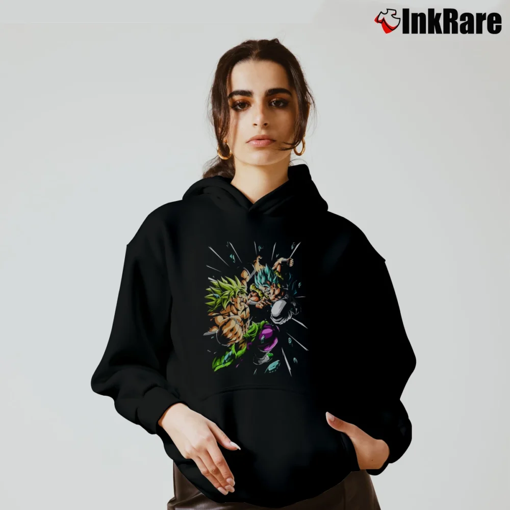 Women’s Broly Vs Gogeta Dragon Ball Super Battle Cozy Hoodie in black | Warm, Structured, Stylish