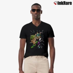 Men’s Broly Vs Gogeta Dragon Ball Super Battle V-Neck Tee in black | Sharp, Breathable, Everyday Staple