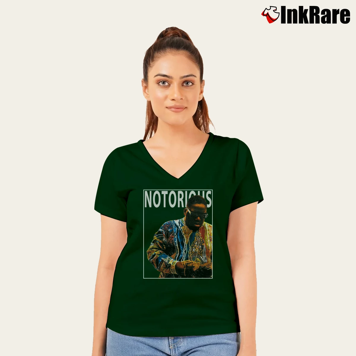 Women’s brooklyn mint notorious V-Neck Tee in forest green | Chic Neckline, Soft Texture